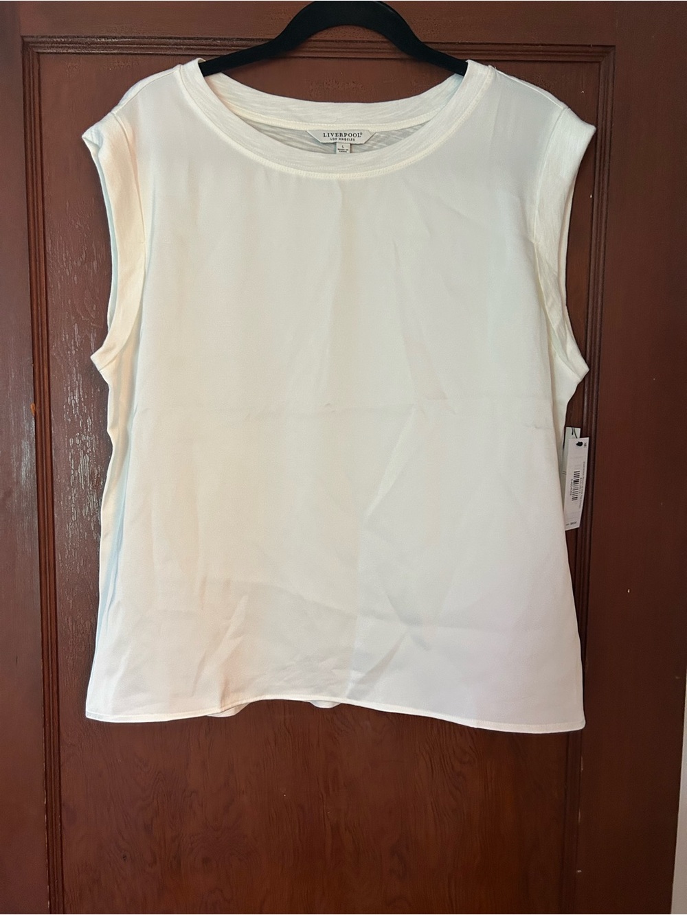 Liverpool White Sleeveless Shell Tank Top